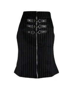 Knielanger Nadelstreif Rock Mit Scharnier