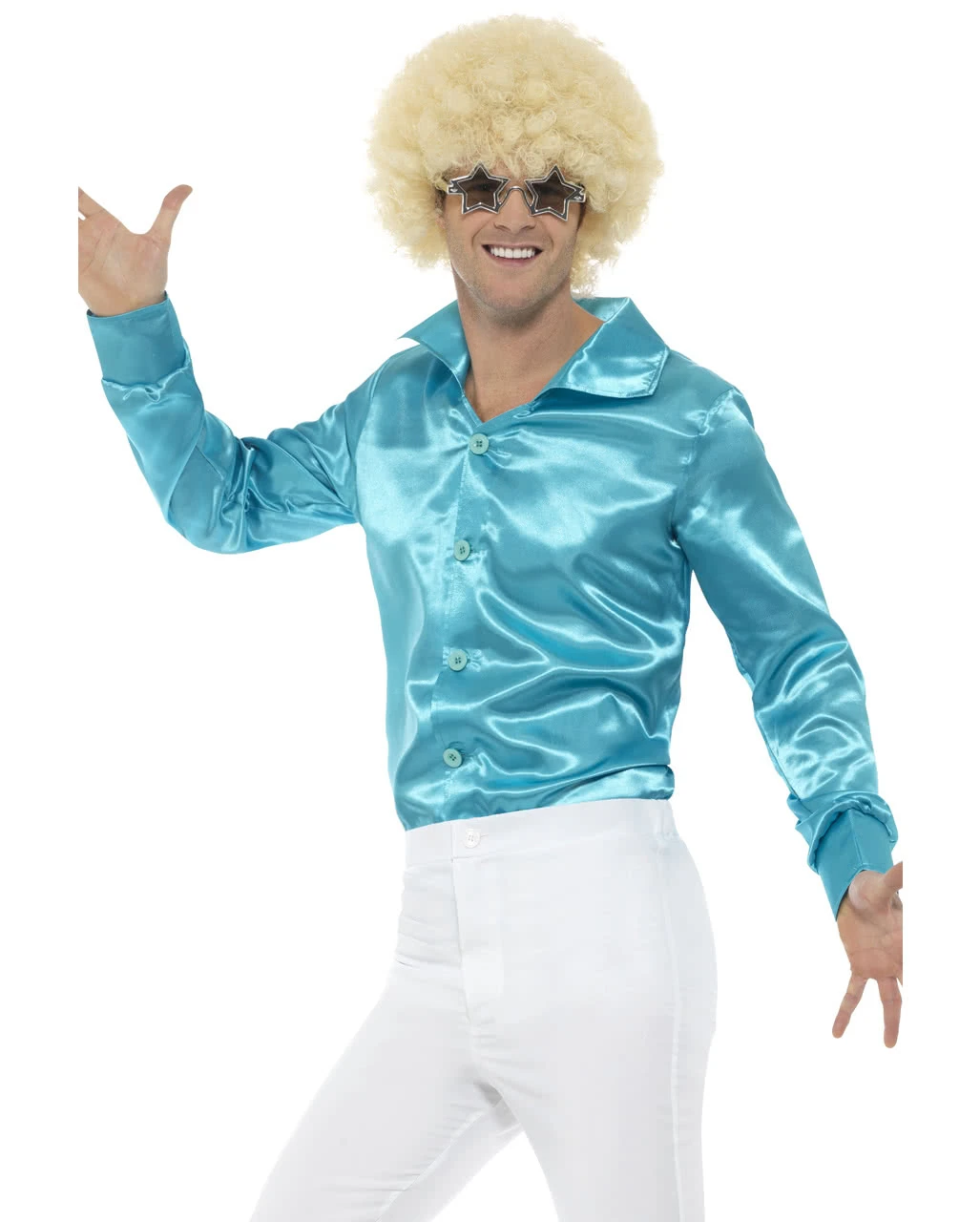 60s Disco Hemd Blau 1 60s Disco Hemd Blau