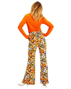 Groovy 70`s Damen-Schlaghose Bubbles -Halloween Kostüm Geschäft 70er jahre groovy damenhose bubbles schlaghose hippie faschingskostuem 70s hippie trousers 29425 4