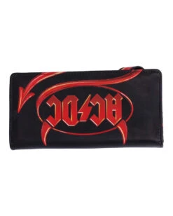 AC/DC Geldbeutel Mit Teufelsschwanz Als Verschluss -Halloween Kostüm Geschäft acdc geldbeutel mit teufelsschwanz als verschluss acdc purse with devils tail acdc fanartikel 50842 04