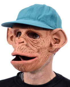 Affen Maske Deluxe -Halloween Kostüm Geschäft affen maske mit baseball muetze schimpansen maske tiermaske chimp mask 21275 03