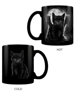Bat Cat Tasse Mit Thermo Effekt -Halloween Kostüm Geschäft bat cat tasse mit thermo effekt bat cat heat change ceramic mug fledermaus katze gothic tasse 53927 3