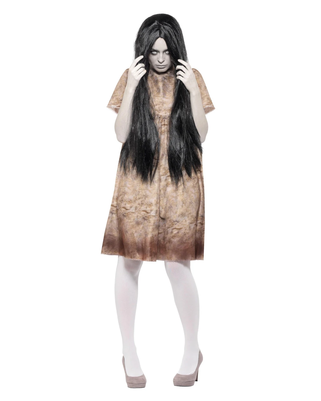 Böser Geist Damenkostüm Mit Perücke 2 Böser Geist Damenkostüm Mit Perücke – Bild 2