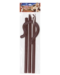 Brauner Hirtenstab 4-tlg - 148 Cm 7 Brauner Hirtenstab 4-tlg - 148 Cm -Halloween Kostüm Geschäft brauner hirtenstab shepherds crook nikolaus stab kostuemzubehoer 36617 02