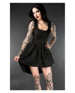 Brokat Minikleid Onyx Schwarz