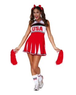 USA Cheerleader Kostüm -Halloween Kostüm Geschäft cheerleader kostuem usa sexy kostuemkleid cheerleaderuniform kostuem cheerleader costume bild3 28892