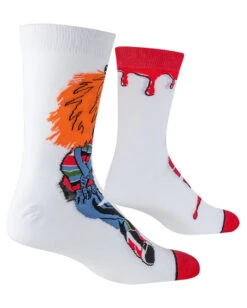 Chucky Die Mörderpuppe Revenge Socken -Halloween Kostüm Geschäft chucky die moerderpuppe socken childs play chucky socks horrorfilm socken geschenkartikel horror fan 52330 3