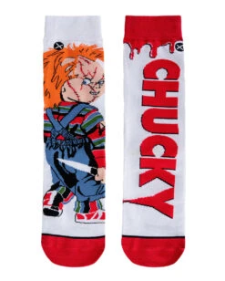 Chucky Die Mörderpuppe Revenge Socken -Halloween Kostüm Geschäft chucky die moerderpuppe socken childs play chucky socks horrorfilm socken geschenkartikel horror fan 52330 5