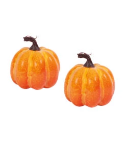 2er Set Halloween Deko Kürbisse 10 Cm