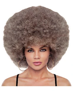Deluxe Disco Afro Perücke Graublond