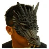 Drachen Halbmaske Schwarz
