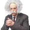 Graue Einstein Perücke Mit Schnurrbart
