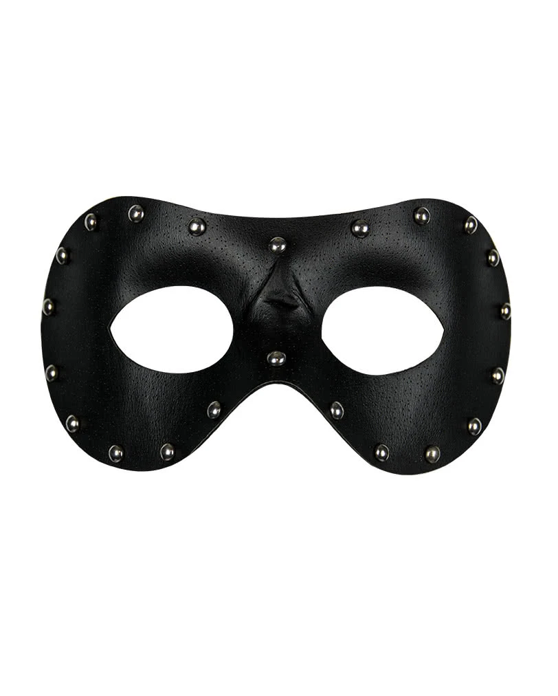 Schwarze Augenmaske In Lederoptik Mit Nieten 1 Schwarze Augenmaske In Lederoptik Mit Nieten