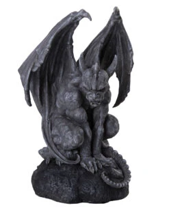 Gargoyle Auf Felsen Sitzend 32cm
