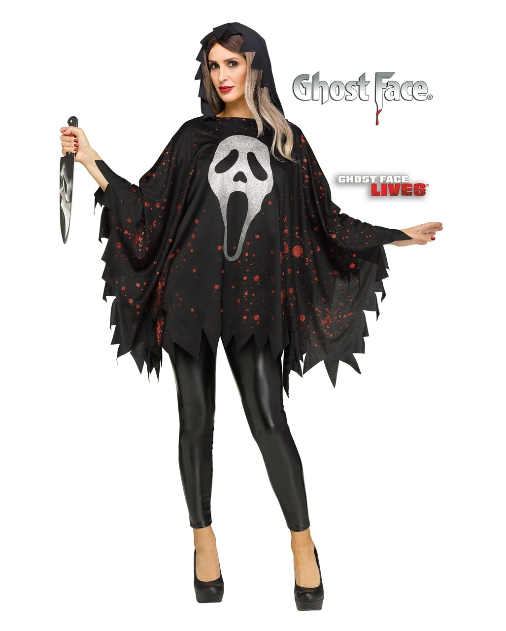 Ghost Face Glitzer Poncho 1 Ghost Face Glitzer Poncho
