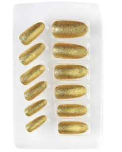 Glitzer Fingernägel Gold 12 St. -Halloween Kostüm Geschäft gold glitzernde fingernaegel selbstklebende fingernaegel gold gold fingernails self adhesiv 36690 02 2