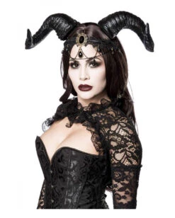 Gothic Demon Lady Kostüm Mit Hörner 4 Gothic Demon Lady Kostüm Mit Hörner -Halloween Kostüm Geschäft gothic demon lady kostuem mit hoerner 38621 03