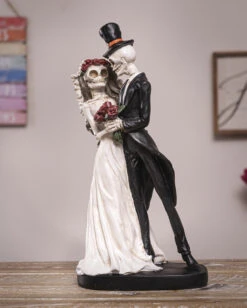 Gothic Skelett Hochzeitspaar 32cm 9 Gothic Skelett Hochzeitspaar 32cm -Halloween Kostüm Geschäft gothic skelett hochzeitspaar gothic skeleton wedding couple figurine gothic deko 54749 05
