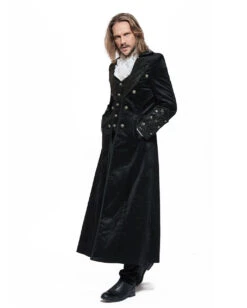 Gothic Vampir Piratenmantel -Halloween Kostüm Geschäft gothic vampir piraten mantel gothic samtmantel schwarzer herrenmantel 54312 05