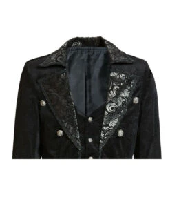 Gothic Vampir Piratenmantel -Halloween Kostüm Geschäft gothic vampir piraten mantel gothic samtmantel schwarzer herrenmantel 54312 07