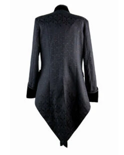 Gothic Herren Brokat Gehrock Schwarz -Halloween Kostüm Geschäft gothic herren gehrock schwarz gothic brokat mantel gothic fashion 660703 07