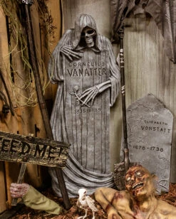 Halloween Grabstein Grim Reaper 117 X 45 Cm -Halloween Kostüm Geschäft grabstein grim reaper sensenmann grabstein halloween grabstei death stone halloween tombstone 20682 52