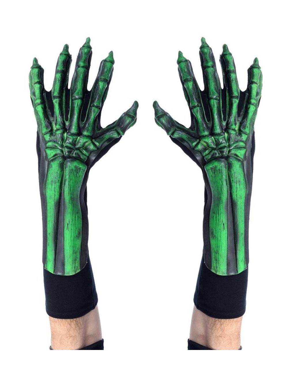 Grüne Skelett Handschuhe UV Aktiv 1 Grüne Skelett Handschuhe UV Aktiv