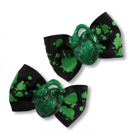 Horror Haarspange Grünes Herz 1 Horror Haarspange Grünes Herz