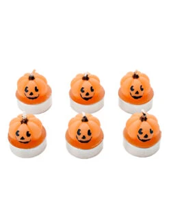 Halloween Kürbis Teelichter 6er-Set