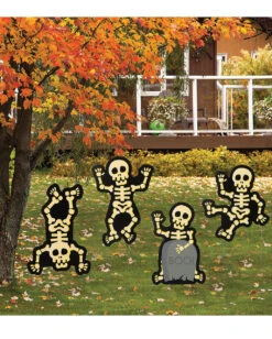 Halloween Skelett Gartenstecker 4 St.