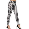 Harlekin Kostüm Leggings Schwarz-weiß