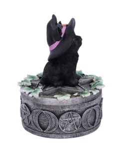 Hexenkatze Auf Pentagramm Box 15cm -Halloween Kostüm Geschäft hexenkatze auf pentagramm box 15cm witchs cat familiar box figurine gothic deko und wohnaccessoires 52299 4
