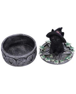 Hexenkatze Auf Pentagramm Box 15cm -Halloween Kostüm Geschäft hexenkatze auf pentagramm box 15cm witchs cat familiar box figurine gothic deko und wohnaccessoires 52299 6