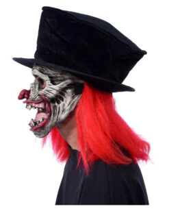 Horror Clown Maske Mit Hut -Halloween Kostüm Geschäft horror clown maske mit zylinder horror clown mask with top hat 19346 04