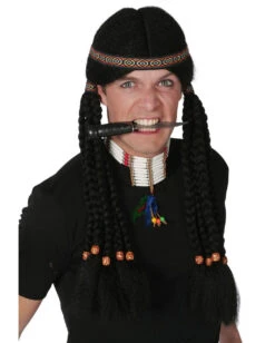 Indianer Perücke Mit Zöpfen