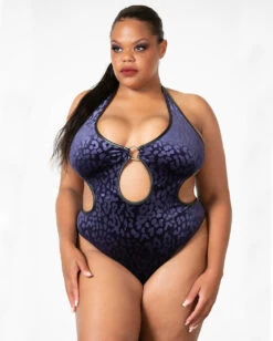 KILLSTAR Barbarella Neckholder Body -Halloween Kostüm Geschäft killstar barbarella halter bodysuit plum killstar gothic body leo print bodysuit gothic fashion 53475 5