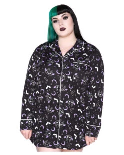 KILLSTAR Batty Schlaf-Hemd -Halloween Kostüm Geschäft killstar batty schlaf hemd gothic fashion von killstar batty sleep shirt gothic und halloween merch 51796 4