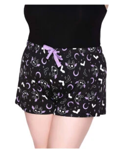 KILLSTAR Batty Shorts Schlafhose -Halloween Kostüm Geschäft killstar batty shorts schlafhose batty shorts sleepwear gothic bekleidung gothic accessoire 50875 03