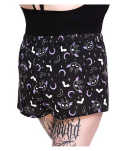 KILLSTAR Batty Shorts Schlafhose -Halloween Kostüm Geschäft killstar batty shorts schlafhose batty shorts sleepwear gothic bekleidung gothic accessoire 50875 04