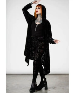 KILLSTAR Brielle Burnout Leggings -Halloween Kostüm Geschäft killstar brielle burnout leggings gothic leggings gothic hose gothic kleidung 53334 3