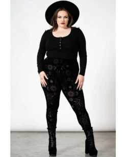 KILLSTAR Brielle Burnout Leggings -Halloween Kostüm Geschäft killstar brielle burnout leggings gothic leggings gothic hose gothic kleidung 53334 4