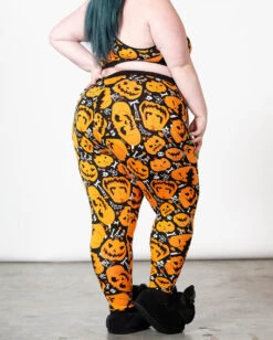 KILLSTAR Carver Cuffed Leggings -Halloween Kostüm Geschäft killstar carver cuffed leggings killstar loungewear gothic loungewear gothic accessoires und geschenkartikel 53732 3