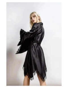 KILLSTAR Devils Lullaby Satin Robe -Halloween Kostüm Geschäft killstar devils lullabz satin robe killstar gothic mode 51844 04