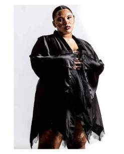 KILLSTAR Devils Lullaby Satin Robe -Halloween Kostüm Geschäft killstar devils lullabz satin robe killstar gothic mode 51844 05