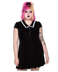 KILLSTAR Every Mourning Kragenkleid -Halloween Kostüm Geschäft killstar every mourning kragenkleid killstar every mourning collar dress gothic mode gothic fashion 51395 04