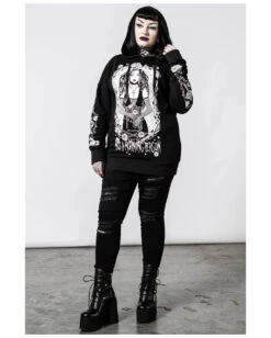 KILLSTAR Morning Longline Unisex Hoodie -Halloween Kostüm Geschäft killstar morning longline unisex hoodie gothic fashion von killstar gothic onlineshop 52186 4