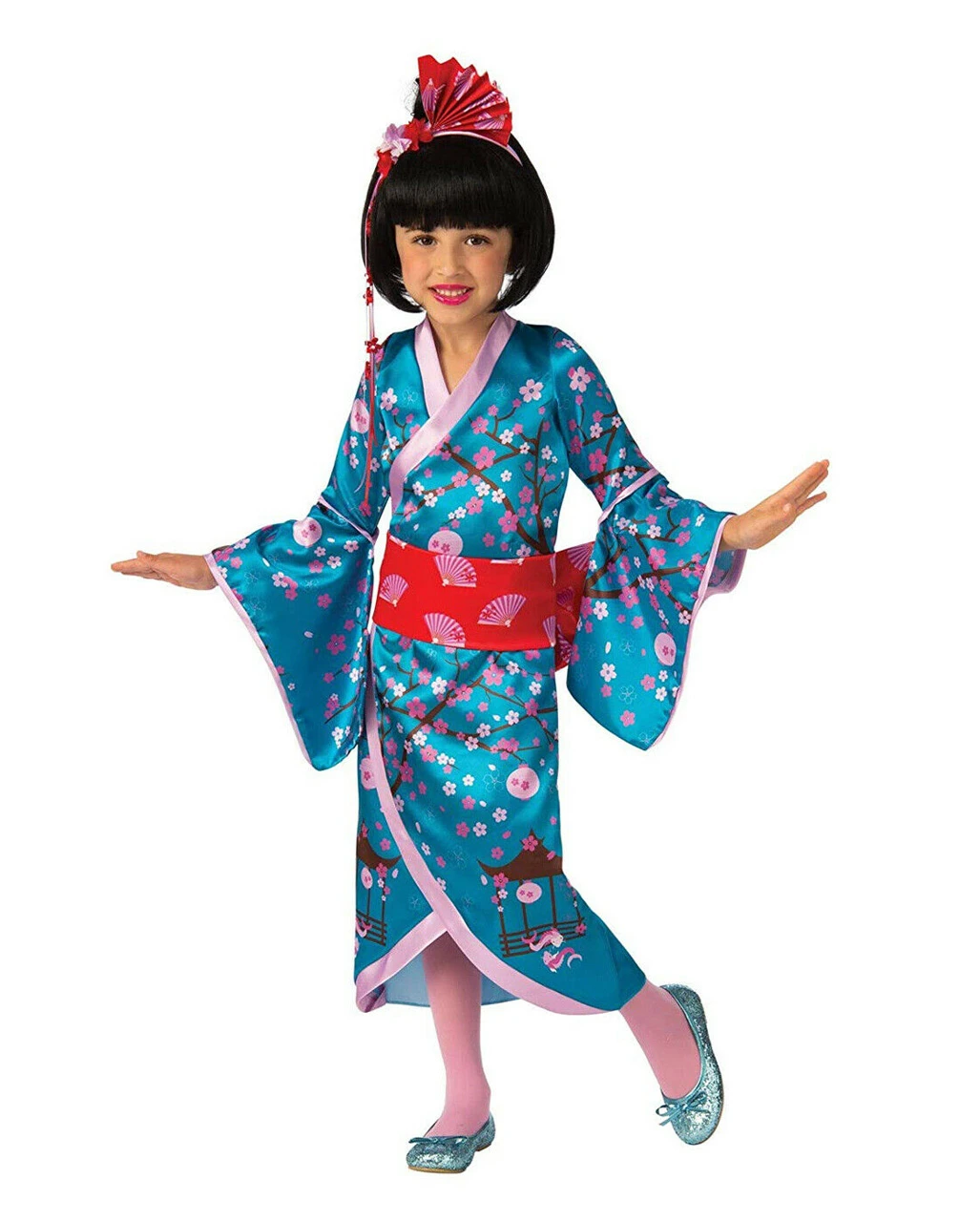 Kirschblüten Geisha Kinderkostüm 1 Kirschblüten Geisha Kinderkostüm