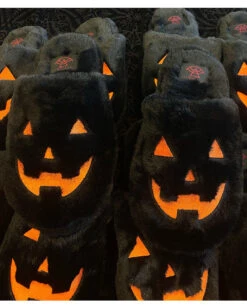 Kreepy Kozy Jack Plüsch Hausschuhe Schwarz