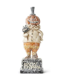 Kürbis Männchen Mit Katzen Lolli & Glitter Flocken 28cm