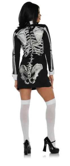 Neu eingetroffen -Halloween Kostüm Geschäft langaermliges skelett minikleid mit kragen rotten minidress with skeleton print 37298 02 scaled